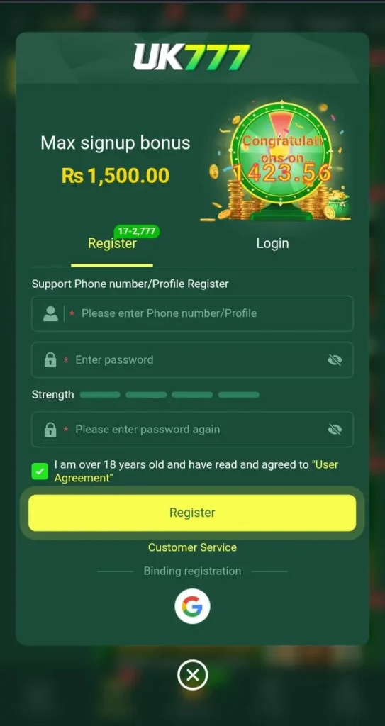 UK777 Register