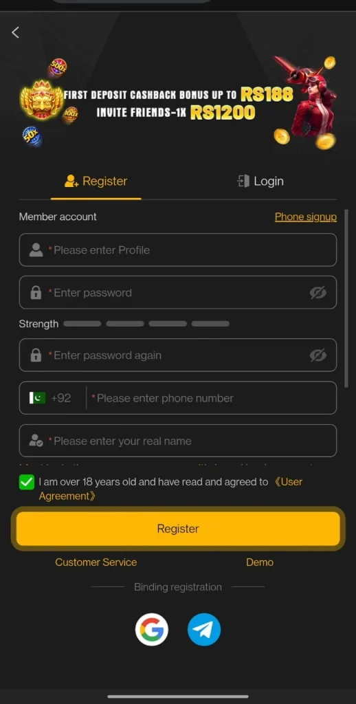 188PKR Registration